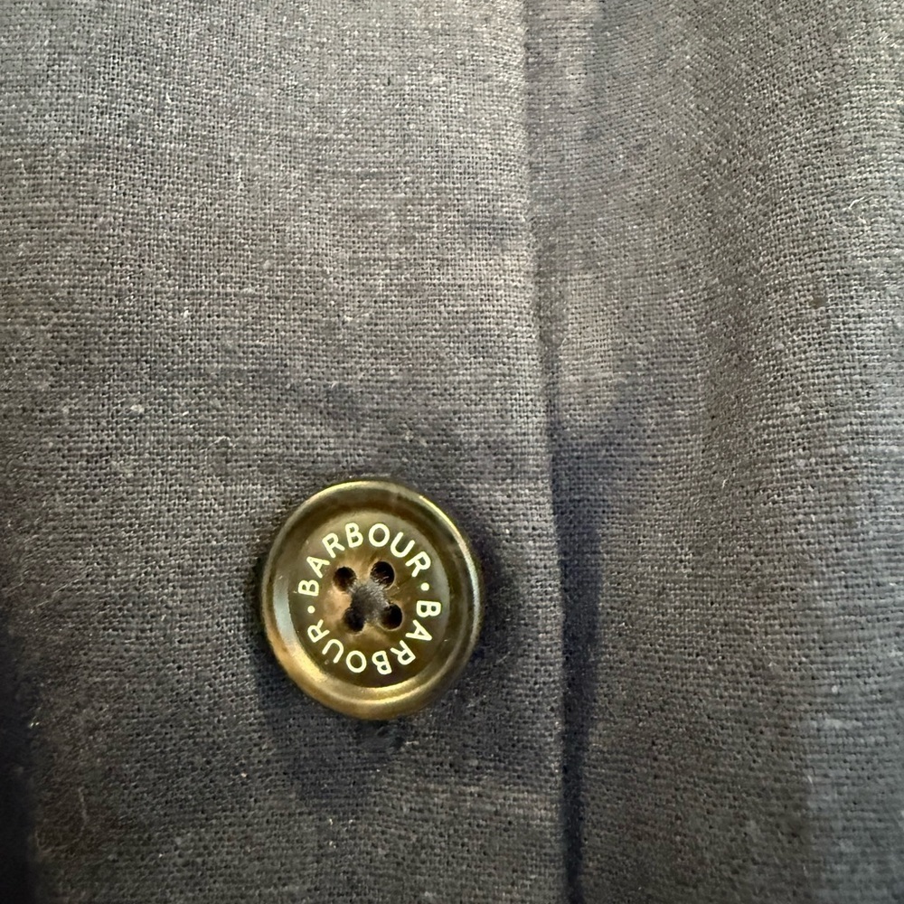 Barbour Dark Blue Penrose Button-Down Cotton/Linen Belted Jumpsuit NWT - Picture 4 of 12